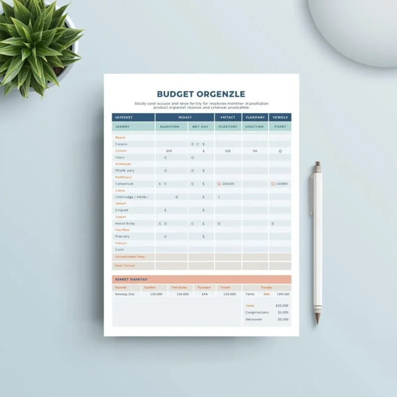 منظم الميزانية الشهرية الاحترافي قالب تتبع الدخل والمصروفات